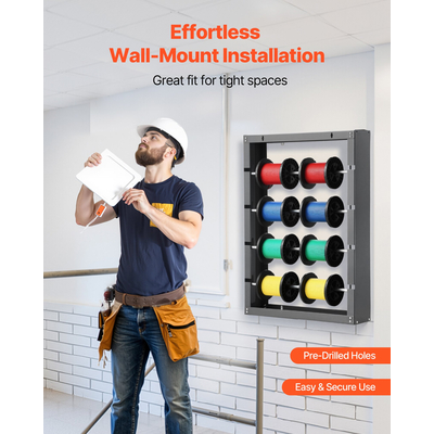 Βάση καρουλιών VEVOR με 4 ρυθμιζόμενες ράβδους, βάση καρουλιού, επιτοίχια τοποθέτηση, χωρητικότητα 150 λίβρες