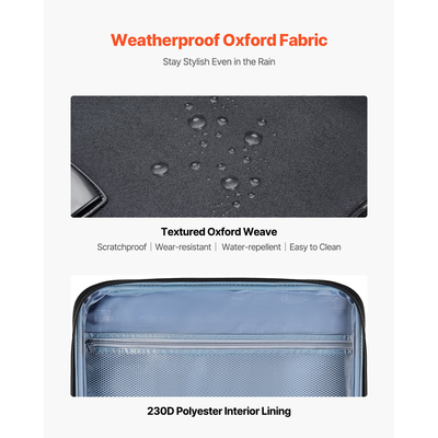 20-Inch Softside Expandable Luggage with Spinner Wheels Carry on Suitcase Black | VEVOR US