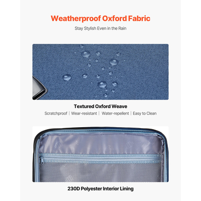 20-Inch Softside Expandable Luggage with Spinner Wheels Carry on Suitcase Blue | VEVOR US