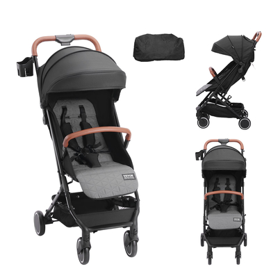 VEVOR Standard Baby Infant Stroller, Toddler Stroller with 95°-150° Adjustable Backrest & & 0/90°Adjustable Footrest & One-click Folding, Newborn Stroller with Cup Holder and Carry Bag, Black  | VEVOR US