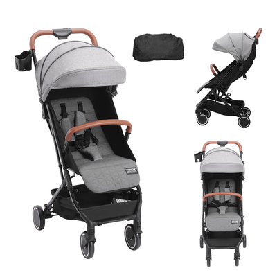 VEVOR Standard Baby Infant Stroller, Toddler Stroller with 95°-150° Adjustable Backrest & & 0/90°Adjustable Footrest & One-click Folding, Newborn Stroller with Cup Holder and Carry Bag, Dark Grey  | VEVOR US