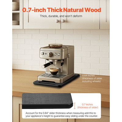 Συρόμενος Δίσκος Συσκευής VEVOR 14 x 9,5 ίντσες για Καφετιέρα Μαύρος