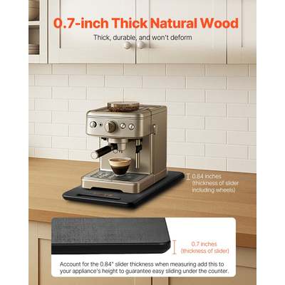 Συρόμενος Δίσκος Συσκευής VEVOR 16 x 12 ιντσών για Καφετιέρα, Μαύρος