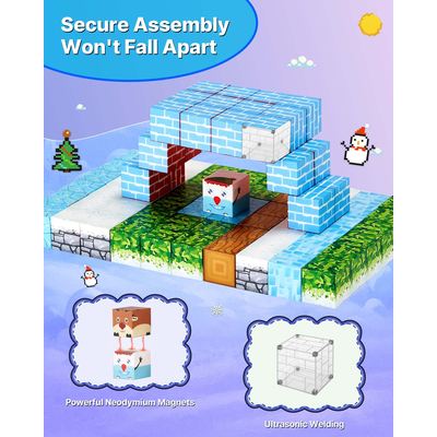 Μαγνητικά Μπλοκ VEVOR 150 τεμ. Σετ Παγετώνα Κάστρο STEM Montessori Sensory Toys