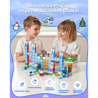 Μαγνητικά Μπλοκ VEVOR 150 τεμ. Σετ Παγετώνα Κάστρο STEM Montessori Sensory Toys
