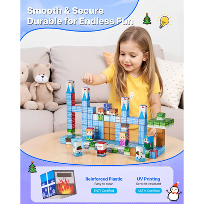 Μαγνητικά Μπλοκ VEVOR 150 τεμ. Σετ Παγετώνα Κάστρο STEM Montessori Sensory Toys