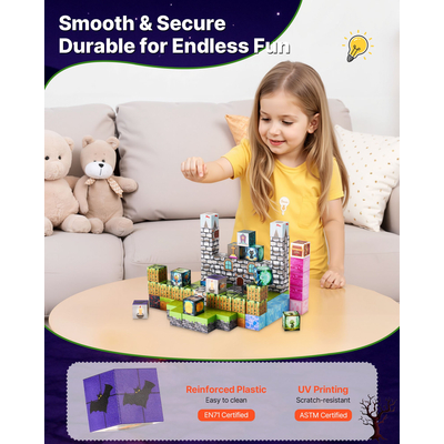 Μαγνητικά Μπλοκ VEVOR Σετ 100 τεμαχίων με Ζόμπι Νεκροταφείου STEM Montessori Sensory Toys