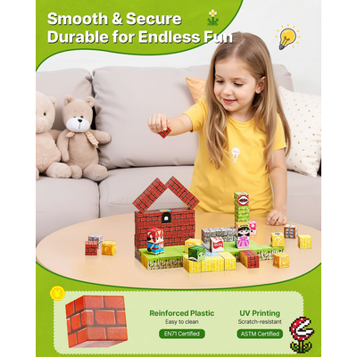 Μαγνητικά Μπλοκ VEVOR Σετ 100 τεμαχίων μαγνητικών μπλοκ STEM Montessori Sensory Toys