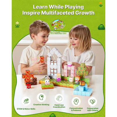 Μαγνητικά Μπλοκ VEVOR 150 τεμ. Σετ Forest Castle STEM Montessori Sensory Toys