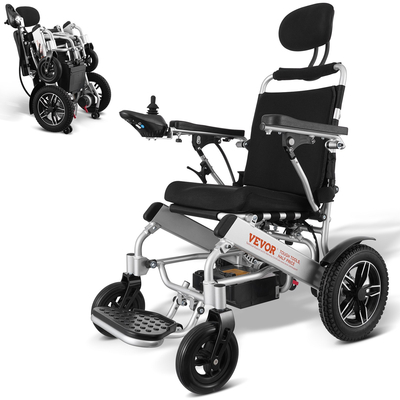 VEVOR Electric Wheelchair for Adults Seniors, 300 lbs Weight Capacity, 17.7 in Width Lightweight Foldable Motorized Power Wheelchairs, Long Range All Terrain Aluminum Alloy Chair, Adjustable Backrest  | VEVOR US