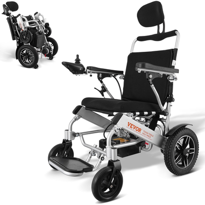 VEVOR Electric Wheelchair for Adults Seniors, 300 lbs Weight Capacity, 20 in Width Lightweight Foldable Motorized Power Wheelchairs, Long Range All Terrain Aluminum Alloy Chair, Adjustable Backrest  | VEVOR US