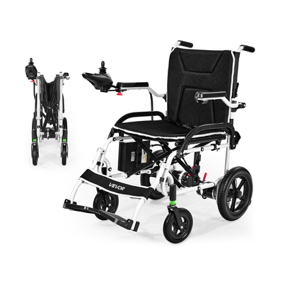 Electric Wheelchair 220lbs Capacity Foldable Lightweight 12 Mile | VEVOR US