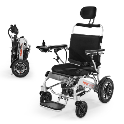 Electric Wheelchair 300lbs Adjustable Backrest Foldable 13 Mile | VEVOR US