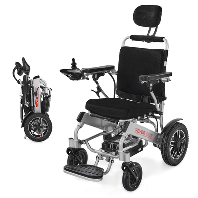 Electric Wheelchair 300lbs Capacity Adjustable Backrest Foldable 13 Mile | VEVOR US