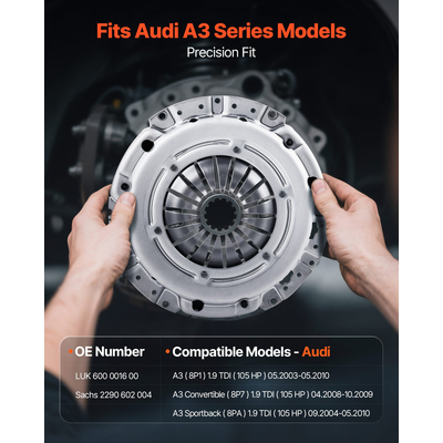 VEVOR OEM Premium Σετ Συμπλέκτη και Πλήρες Σετ Σφονδύλου για Μοντέλα Σειράς Audi A3