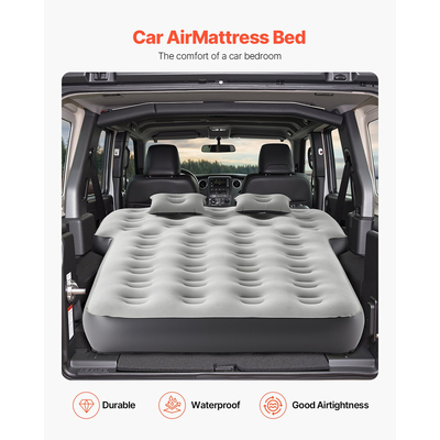 Car Air Mattress Inflatable Car Camping Travel Bed Sleeping Pad Built in Pump | VEVOR US