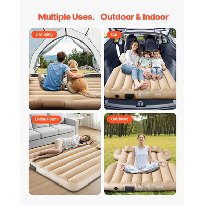 Car Air Mattress Inflatable Car Camping Travel Bed Sleeping Pad Built in Pump | VEVOR US