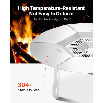 Εκτροπέας θερμότητας τζακιού VEVOR για σόμπα Yukon 635 mm από ανοξείδωτο ατσάλι