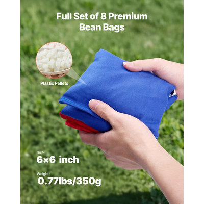 3x2ft Cornhole Set Portable Corn Hole Toss Game Board Wood 8 Bean Bag Carry Case | VEVOR US