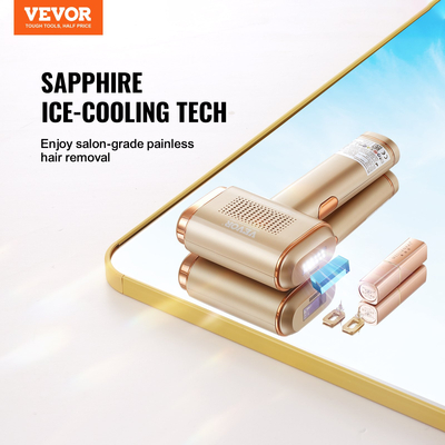 VEVOR IPL Hair Removal, Permanent Hair Removal with Sapphire Ice Cooling System, Painless At-Home Hair Removal Device for Women Men, Auto/Manual Modes, 5 Levels for Body & Face  | VEVOR US