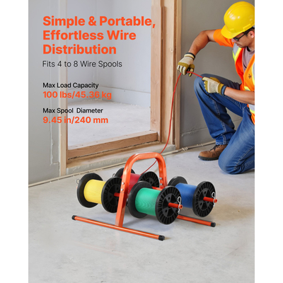 Διανομέας συρμάτων VEVOR Hand Caddy για έως και 8 καρούλια Ηλεκτρικά Βιομηχανικά Λιανικά