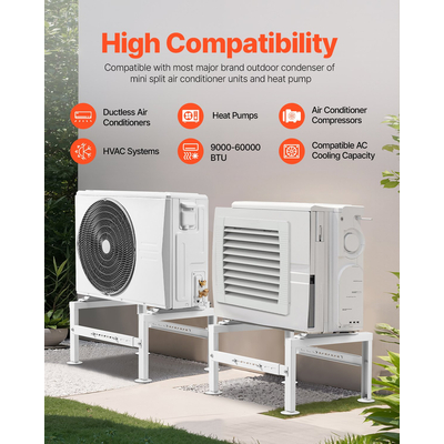 Mini Split Ground Stand Adjustable Anti Vibration for 9000-60000 BTU | VEVOR US