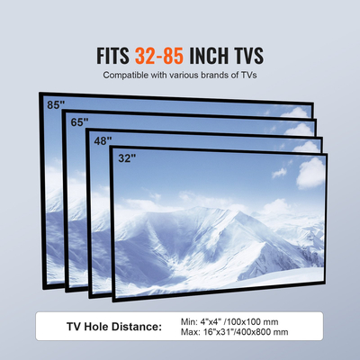 Βάση τηλεόρασης VEVOR Περιστρεφόμενη βάση τηλεόρασης γενικής χρήσης για τηλεοράσεις 32-85 ιντσών Ρυθμιζόμενο ύψος