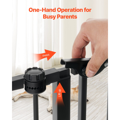 Baby Gate 192 Inch Extra Wide 28 Inch High 8-Panel Foldable Dog Gate Black | VEVOR US