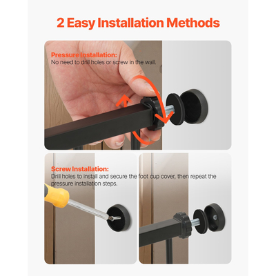 Πόρτα VEVOR για μωρά 60,6-63,3 ίντσες με ρυθμιζόμενο πλάτος 30 ίντσες ύψος, μαύρη πόρτα για σκύλους