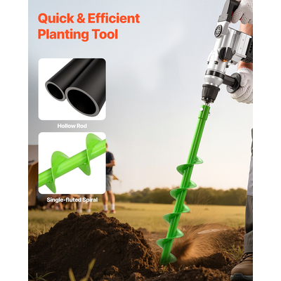 Τρυπάνι VEVOR με τρυπάνι 2,36 x 31,1 ίντσες, εργαλείο φύτευσης με σπειροειδή στύλο