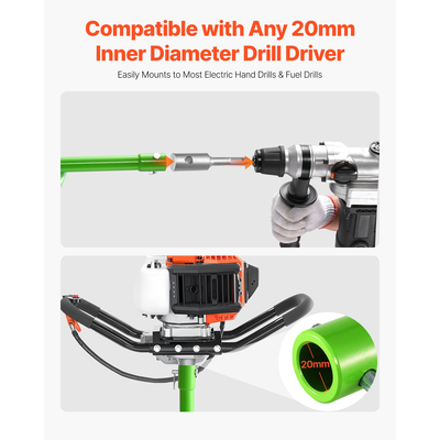 Τρυπάνι VEVOR με τρυπάνι 2,36 x 31,1 ίντσες, εργαλείο φύτευσης με σπειροειδή στύλο