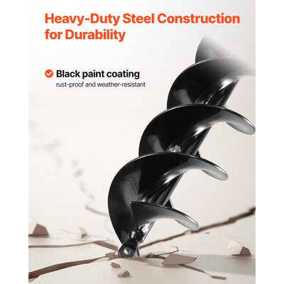 Τρυπάνι VEVOR με τρυπάνι 3,15 x 16,1 ίντσες, εργαλείο φύτευσης με σπειροειδή στύλο