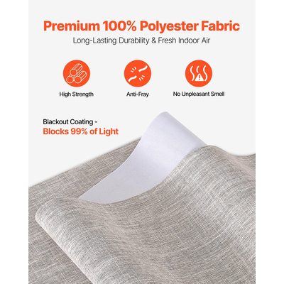 Στόρια VEVOR με Επεκτεινόμενη Ράγα από 116 cm έως 218 cm W, Κόψιμο σε Καφέ