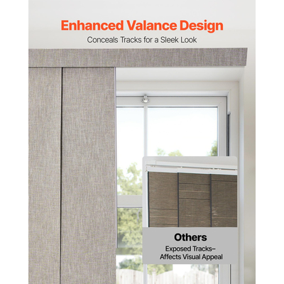 Στόρια VEVOR με Επεκτεινόμενη Ράγα από 116 cm έως 218 cm W, Κόψιμο σε Καφέ