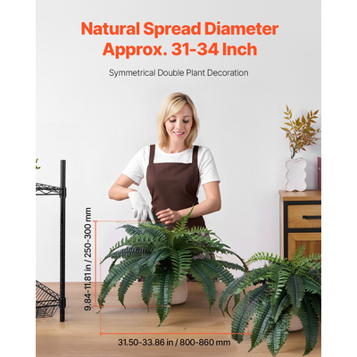 VEVOR 2 τεμάχια τεχνητές φτέρες Βοστώνης πλαστική φτέρη 30 κλαδιά για εσωτερική και εξωτερική διακόσμηση