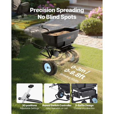 Διανομέας VEVOR με ρυμούλκηση πίσω από το όχημά σας 130LBS 15 Ρυθμίσεις Πλάτος διασποράς 0-9,8 πόδια