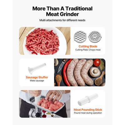 VEVOR Επαγγελματική Ηλεκτρική Μηχανή Κρεατομηχανής 4,5 Lbs/Min για Γεμιστή Λουκάνικου Κουζίνας