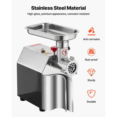 VEVOR Επαγγελματική Ηλεκτρική Μηχανή Κρεατομηχανής 4,5 Lbs/Min για Γεμιστή Λουκάνικου Κουζίνας