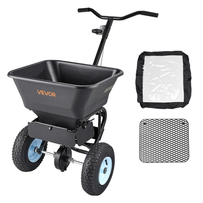 Walk-Behind Push Broadcast Spreader 100LB 0-9.8ft Spreading Width for Fertilizer | VEVOR US
