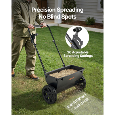 Walk-Behind Push Broadcast Spreader 50LBS 18 in Spreading Width for Fertilizer | VEVOR US