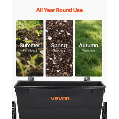 Walk-Behind Push Broadcast Spreader 50LBS 18 in Spreading Width for Fertilizer | VEVOR US