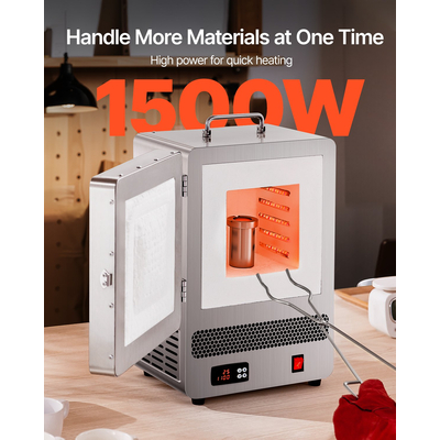 Tabletop Kiln Melter 1500W Electric Kiln 2192℉ Max Temperature Melting Furnace | VEVOR US