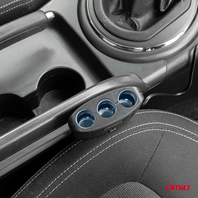 ΑΝΤΑΠΤΟΡΑΣ ΑΝΑΠΤΗΡΑ 12/24V 100W ΜΑΥΡΟΣ/3 ΘΕΣΕΙΣ/2xUSB-A /ΚΟΥΜΠΙ ON-OFF/ΚΑΛΩΔΙΟ 70cm AMIO - 1 Τεμ.