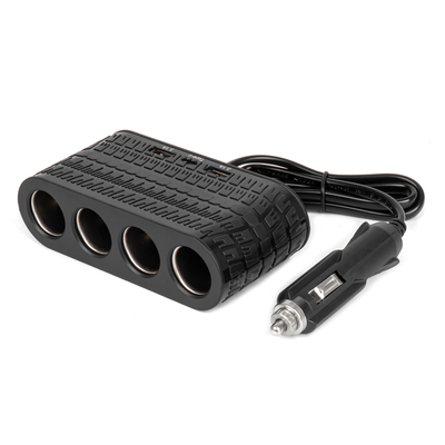 ΑΝΤΑΠΤΟΡΑΣ ΑΝΑΠΤΗΡΑ 12/24V 120W ΜΑΥΡΟΣ - 4 ΘΕΣΕΙΣ - 2xUSB-A + 1xUSB-C - ΚΑΛΩΔΙΟ 80cm AMIO - 1 Τεμ.