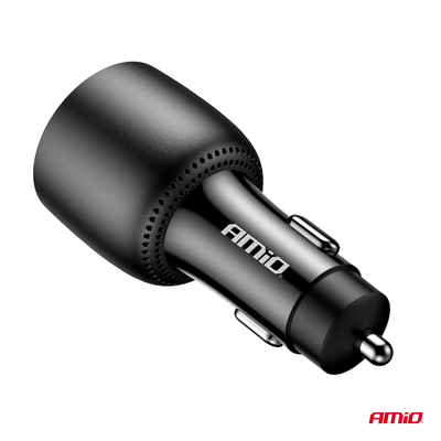 ΦΟΡΤΙΣΤΗΣ ΑΝΑΠΤΗΡΑ 12/24V ΜΕ 3 ΘΥΡΕΣ 2xUSB-C/1xUSB-A 95W 5V/3A ΤΑΧΕΙΑΣ ΦΟΡΤΙΣΗΣ ΑΛΟΥΜΙΝΙΟ/ΜΑΥΡΟΣ ΑΜΙΟ - 1 Τεμ.