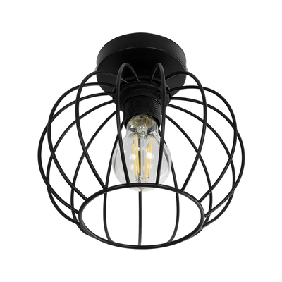 GLOBOSTAR® BITUIN 201-0116 Μοντέρνο Φωτιστικό Οροφής με Ντουί 1 x E27 AC 220-240V IP20 - Μαύρο - Μ21 x Π21 x Υ18cm