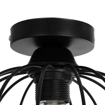 GLOBOSTAR® BITUIN 201-0116 Μοντέρνο Φωτιστικό Οροφής με Ντουί 1 x E27 AC 220-240V IP20 - Μαύρο - Μ21 x Π21 x Υ18cm