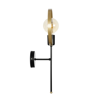 GLOBOSTAR® SOPA 201-0120 Μοντέρνο Φωτιστικό Τοίχου - Απλίκα με Ντουί 1 x E27 AC 220-240V IP20 - Μαύρο - Μ23 x Π15 x Υ51cm