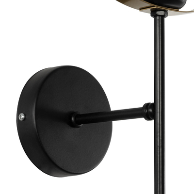 GLOBOSTAR® SOPA 201-0120 Μοντέρνο Φωτιστικό Τοίχου - Απλίκα με Ντουί 1 x E27 AC 220-240V IP20 - Μαύρο - Μ23 x Π15 x Υ51cm