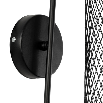 GLOBOSTAR® HANDANG 201-0123 Vintage Φωτιστικό Τοίχου - Απλίκα με Ντουί 1 x E27 AC 220-240V IP20 - Μαύρο - Μ12 x Π24 x Υ34cm